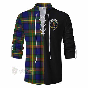 Muir Tartan Ghillie Kilt Shirt with Family Crest and Half Of Me Style