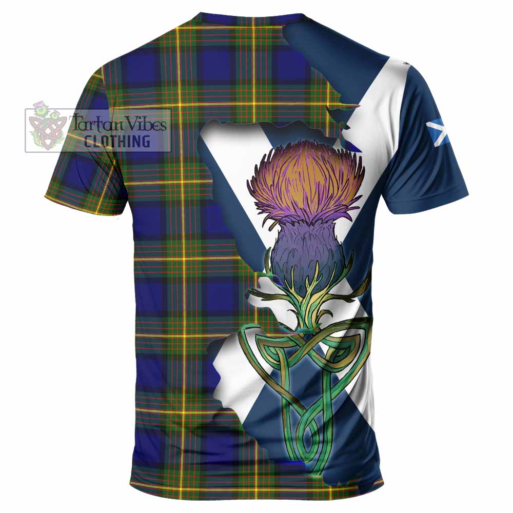 Tartan Vibes Clothing Muir Tartan Family Crest T-Shirt Scottish Thistle Celtic Inspired