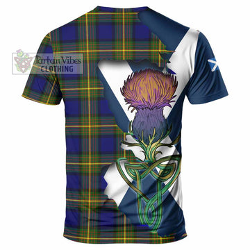 Tartan Vibes Clothing Muir Tartan Family Crest T-Shirt Scottish Thistle Celtic Inspired