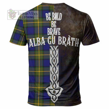 Muir Tartan Family Crest T-Shirt Alba Gu Brath Be Brave Lion Ancient Style