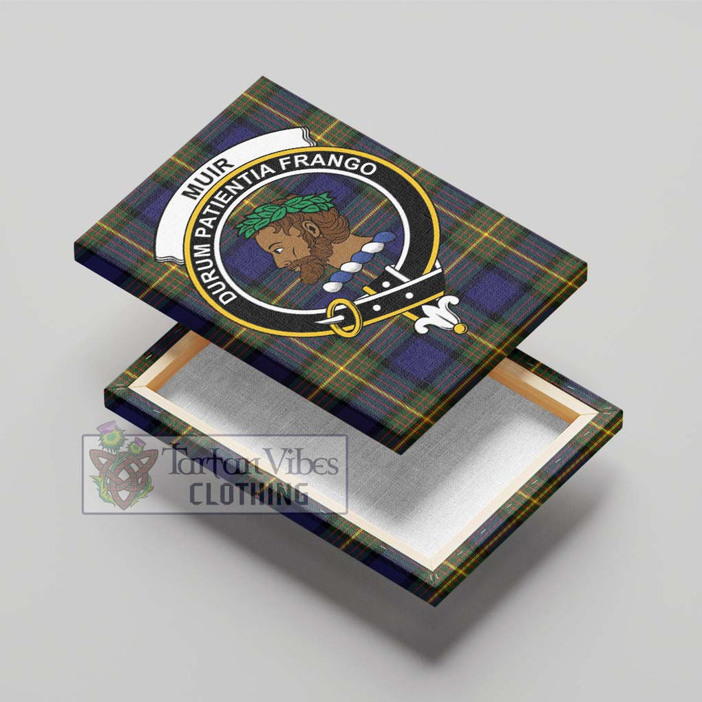 Muir Tartan Canvas Print Wall Art with Family Crest - Tartan Vibes Clothing