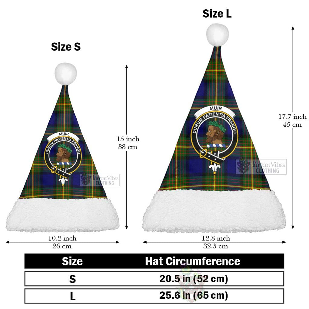 Tartan Vibes Clothing Muir Tartan Christmas Santa Hats with Family Crest