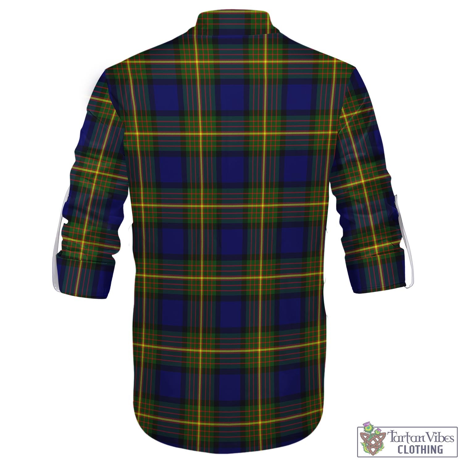Tartan Vibes Clothing Muir Tartan Men's Scottish Traditional Jacobite Ghillie Kilt Shirt with Family Crest