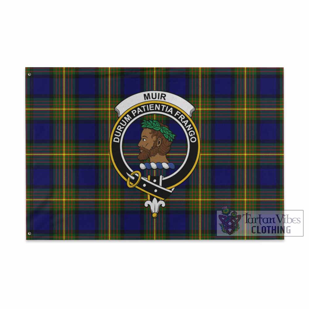 Tartan Vibes Clothing Muir Tartan House Flag with Family Crest