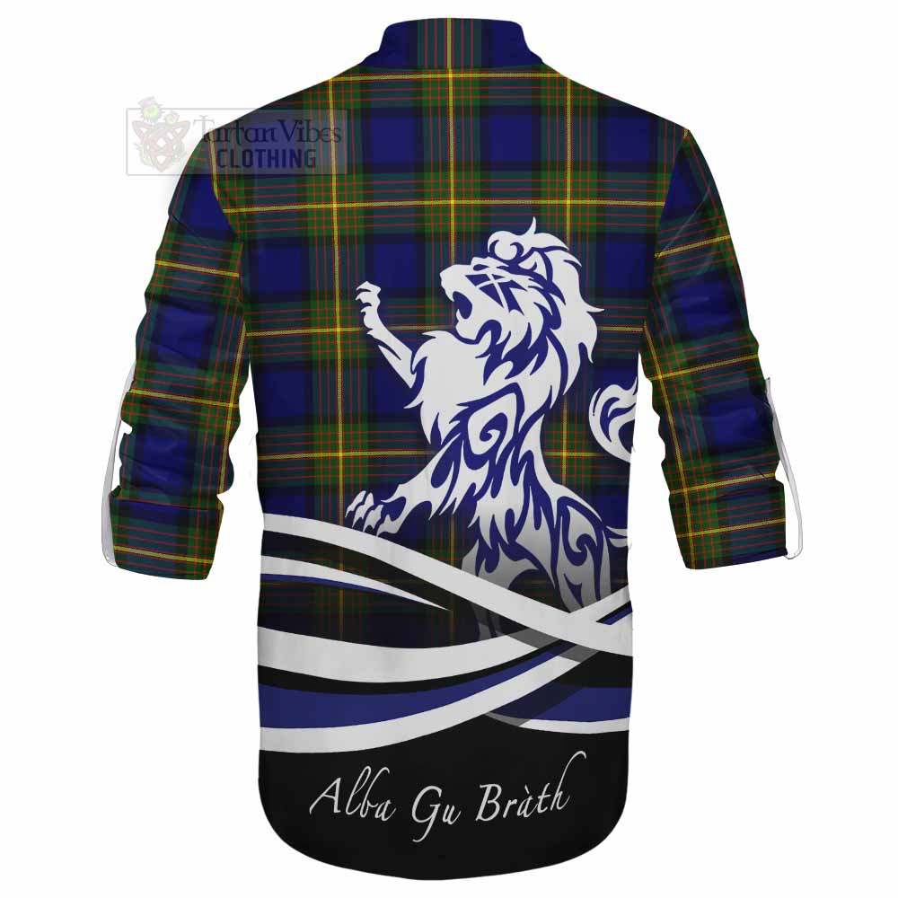 Tartan Vibes Clothing Muir Tartan Ghillie Kilt Shirt with Alba Gu Brath Regal Lion Emblem