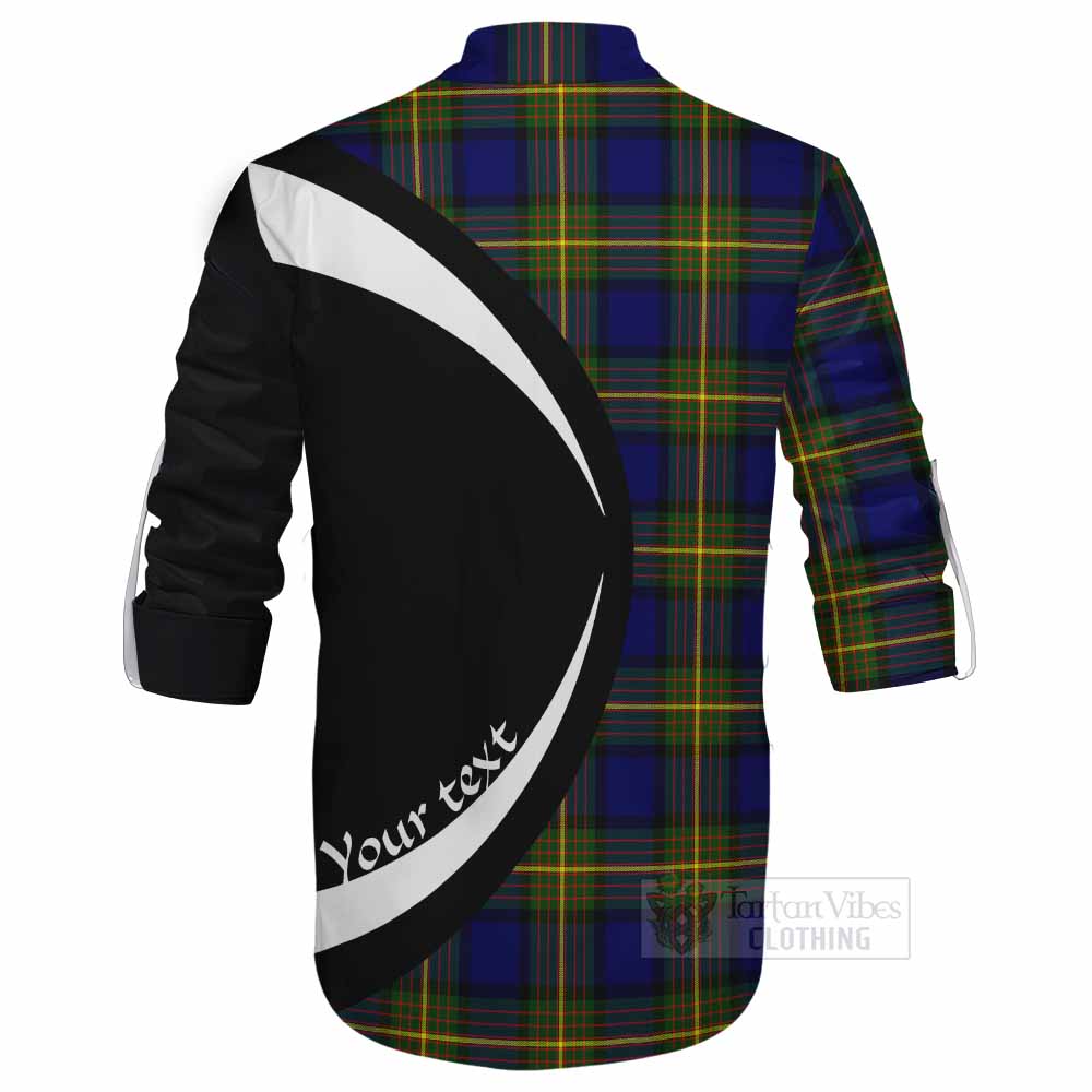 Tartan Vibes Clothing Muir Tartan Ghillie Kilt Shirt with Family Crest Circle Style