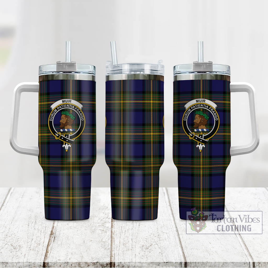 Tartan Vibes Clothing Muir Tartan and Family Crest Tumbler with Handle