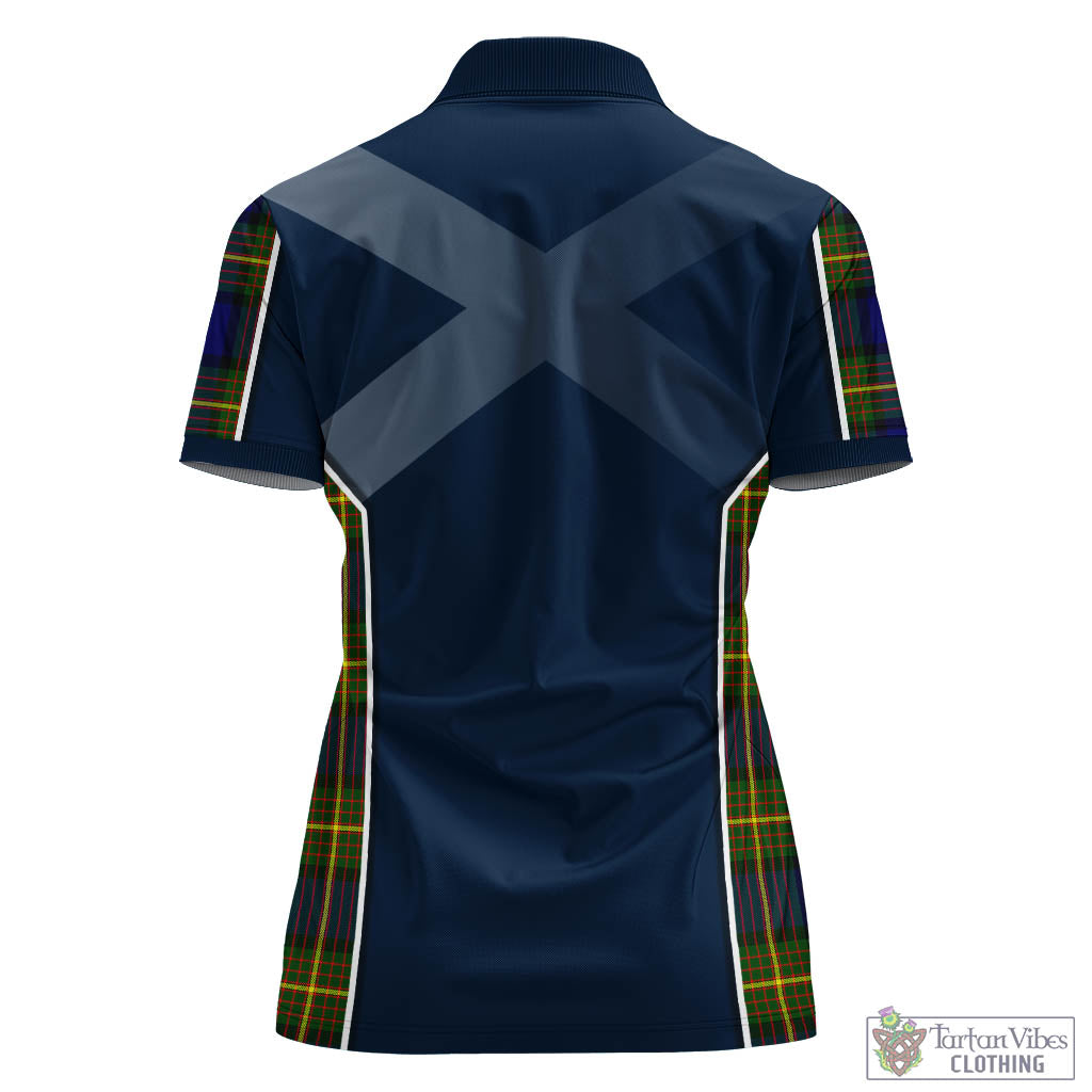 Tartan Vibes Clothing Muir Tartan Women's Polo Shirt with Family Crest and Lion Rampant Vibes Sport Style