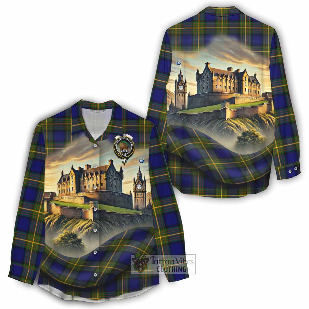 Tartan Vibes Clothing Muir Tartan Family Crest Women's Casual Shirt with Scottish Ancient Castle Style