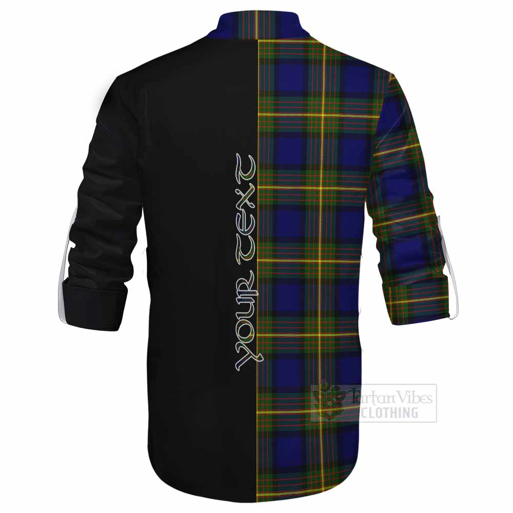 Tartan Vibes Clothing Muir Tartan Ghillie Kilt Shirt with Family Crest and Half Of Me Style