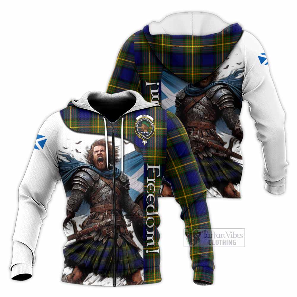 Tartan Vibes Clothing Muir Crest Tartan Knitted Hoodie Inspired by the Freedom of Scottish Warrior