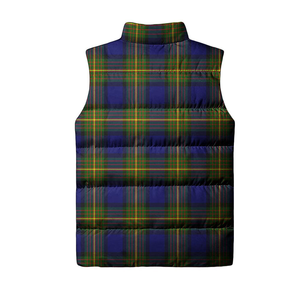 Muir Tartan Sleeveless Puffer Jacket with Family Crest - Tartanvibesclothing