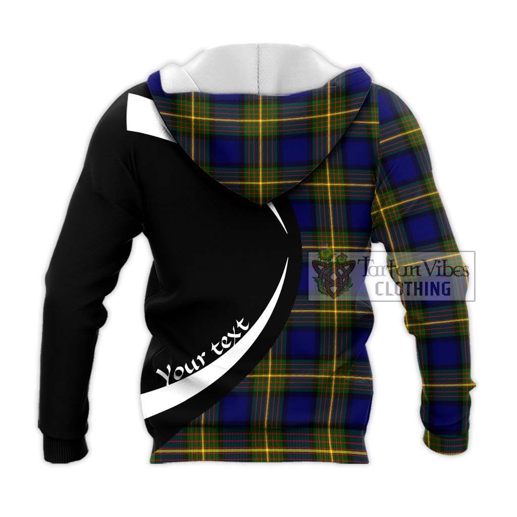 Muir Tartan Knitted Hoodie with Family Crest Circle Style - Tartan Vibes Clothing