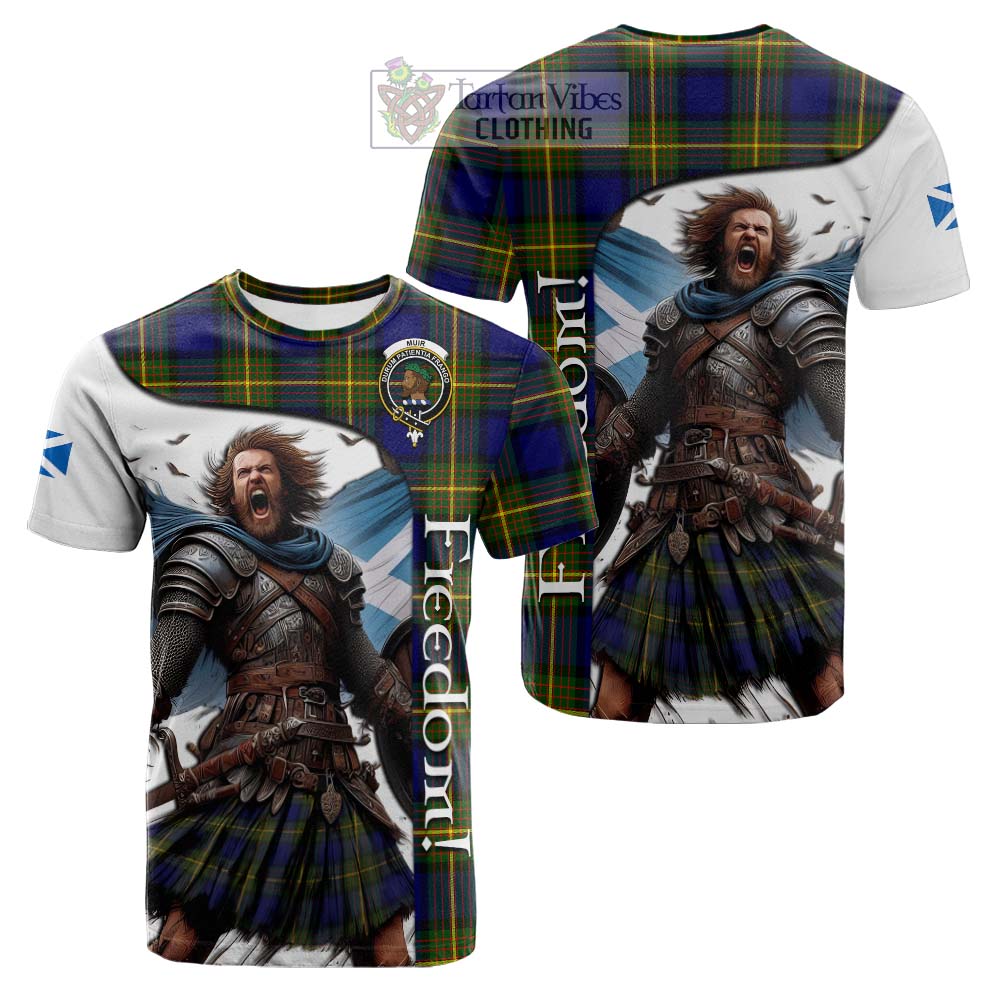 Tartan Vibes Clothing Muir Crest Tartan Cotton T-shirt Inspired by the Freedom of Scottish Warrior