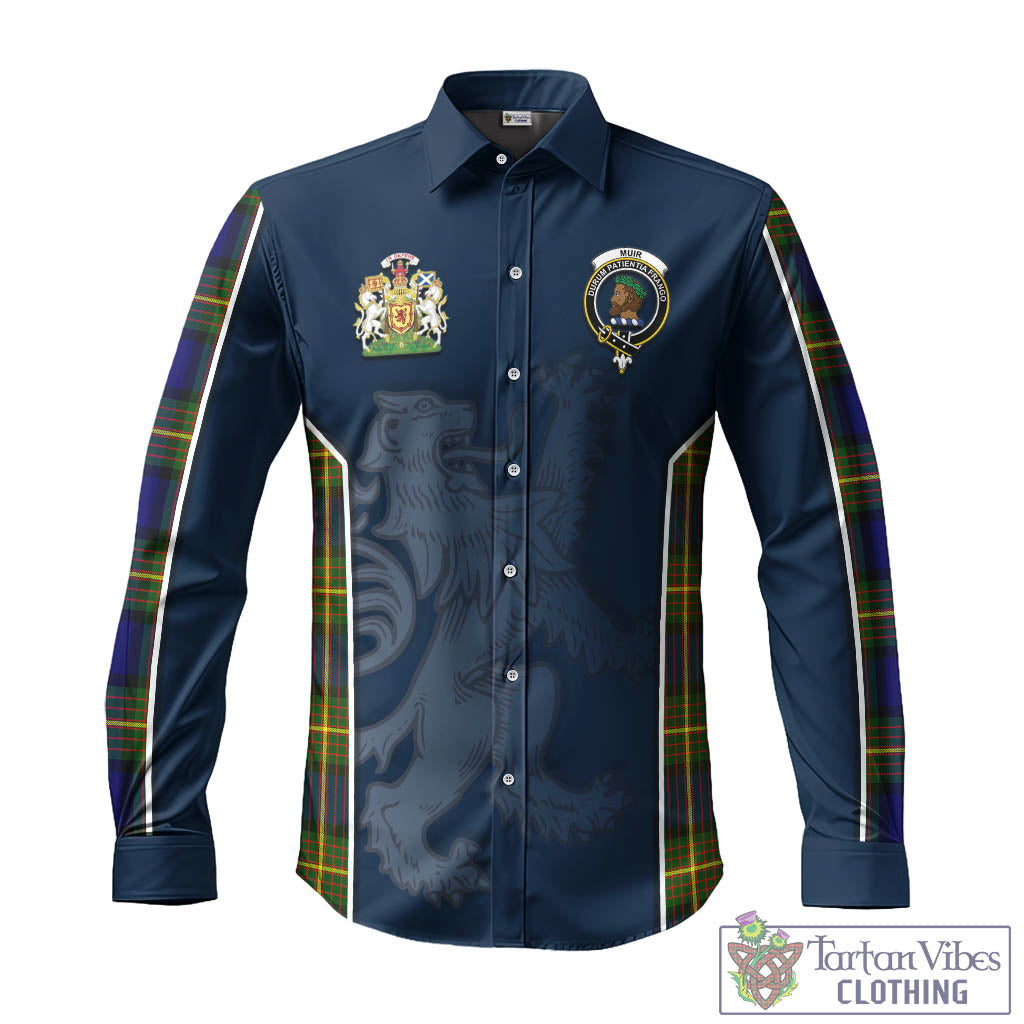 Tartan Vibes Clothing Muir Tartan Long Sleeve Button Up Shirt with Family Crest and Lion Rampant Vibes Sport Style