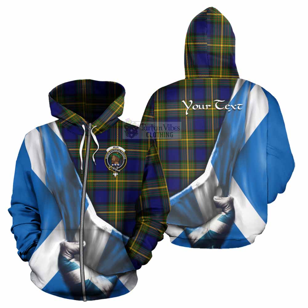 Tartan Vibes Clothing Muir Tartan Hoodie with Family Crest Scotland Patriotic Style