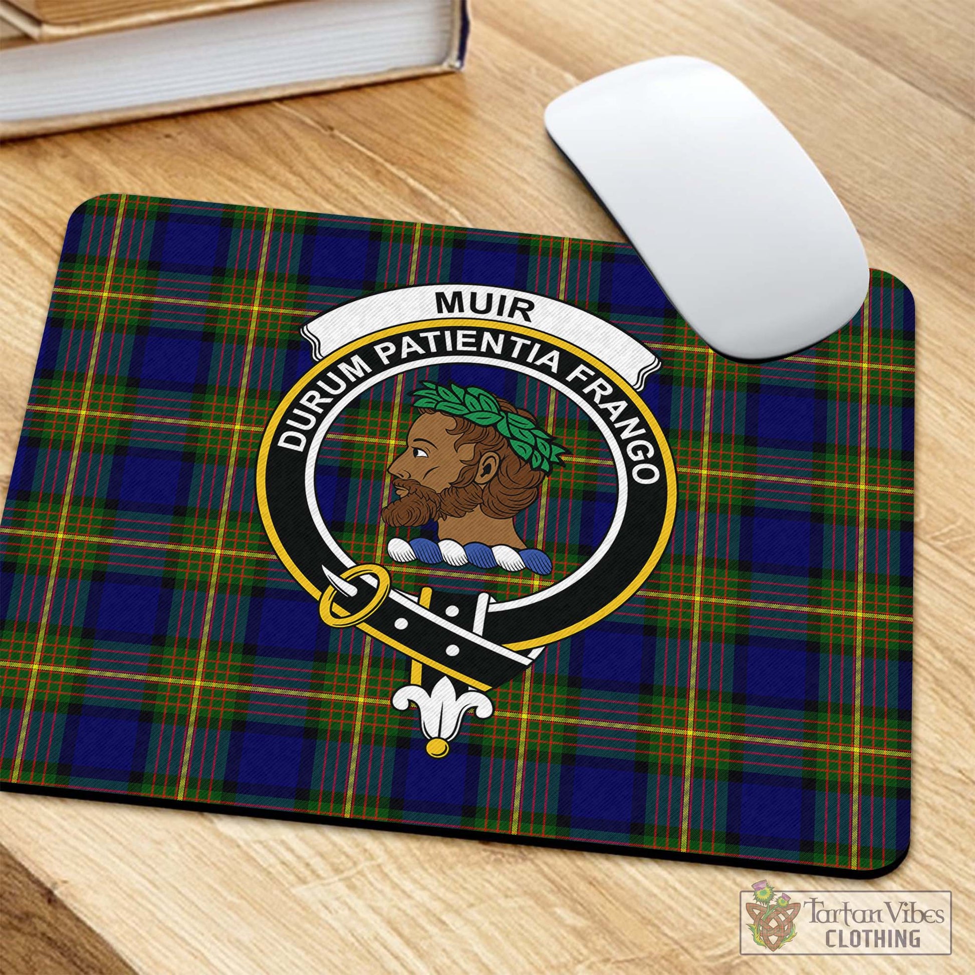 Tartan Vibes Clothing Muir Tartan Mouse Pad with Family Crest