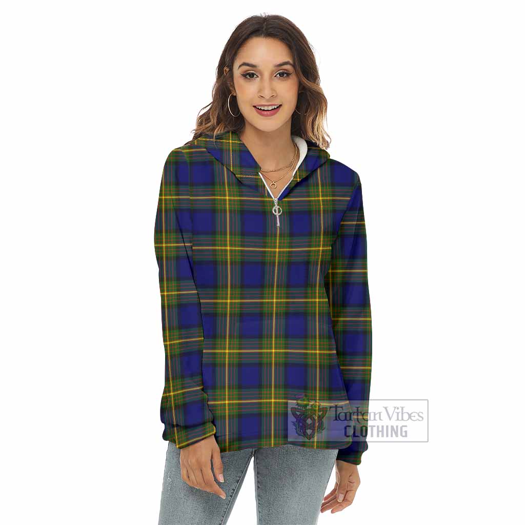 Tartan Vibes Clothing Muir Tartan Women's Borg  Half Zip Fleece Hoodie