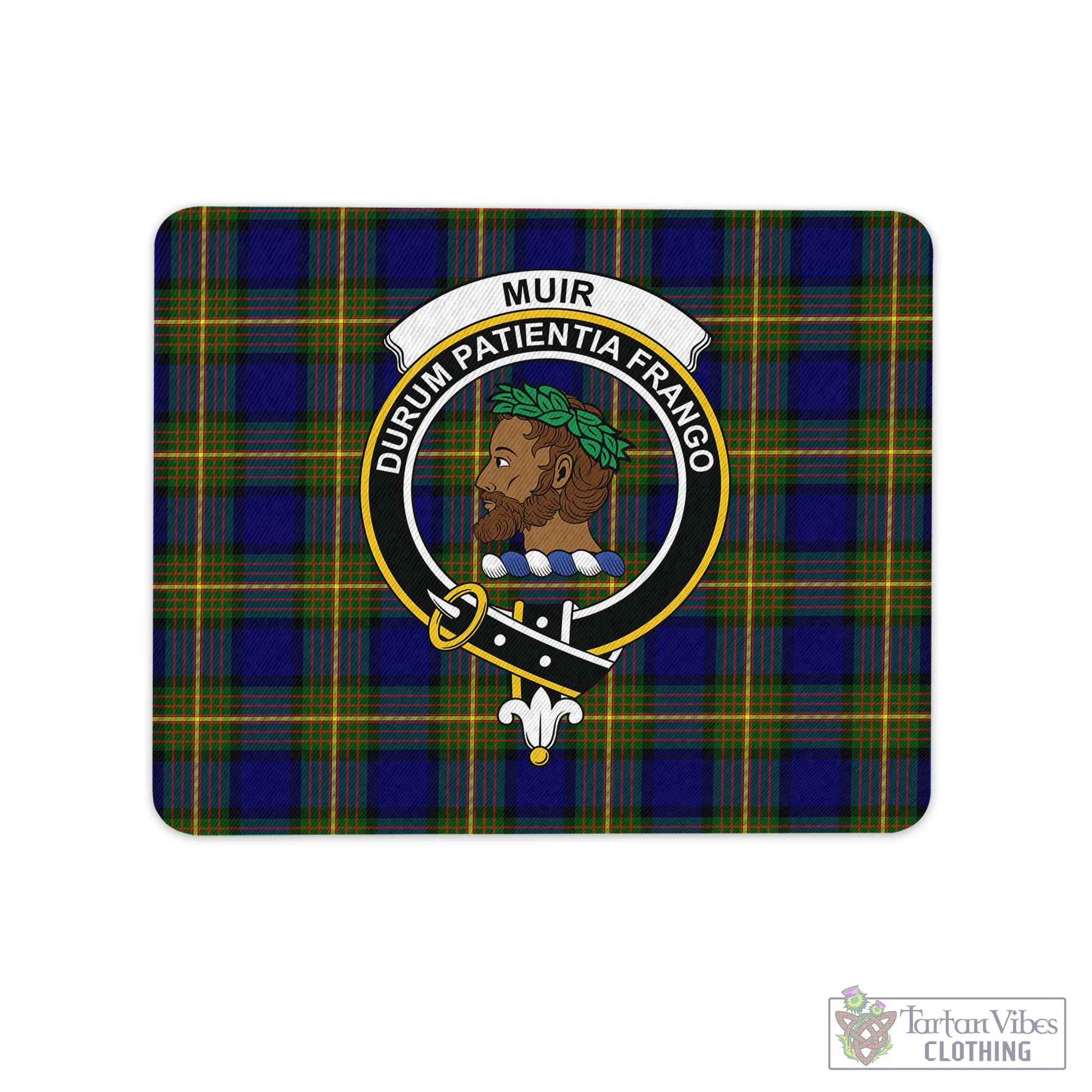 Tartan Vibes Clothing Muir Tartan Mouse Pad with Family Crest