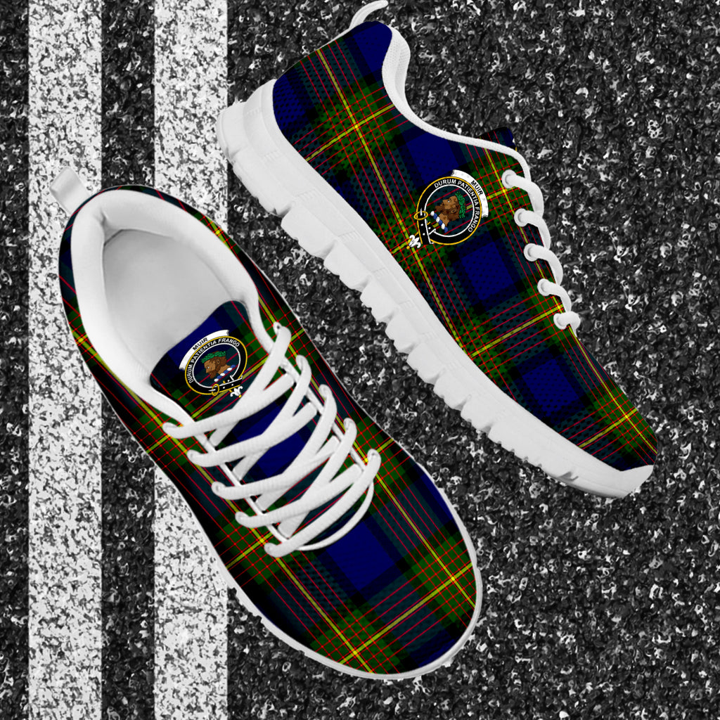 Muir Tartan Sneakers with Family Crest - Tartan Vibes Clothing