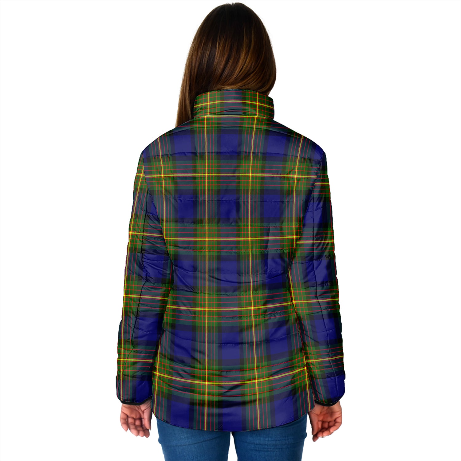 Muir Tartan Padded Jacket with Family Crest - Tartan Vibes Clothing
