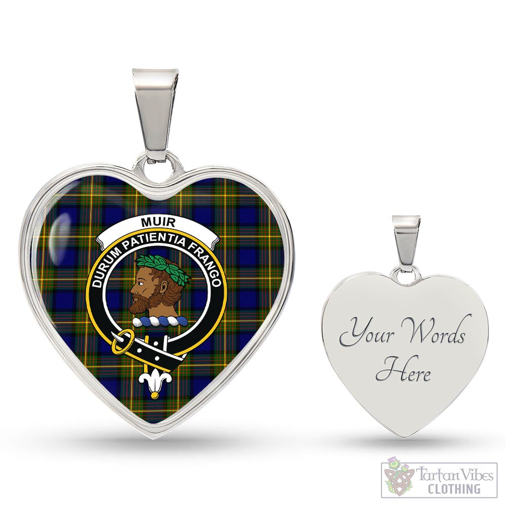 Tartan Vibes Clothing Muir Tartan Heart Necklace with Family Crest