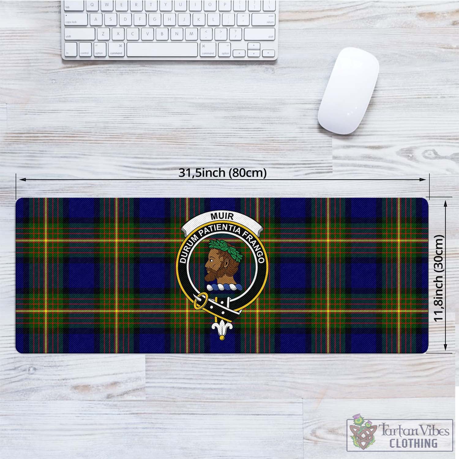 Tartan Vibes Clothing Muir Tartan Mouse Pad with Family Crest