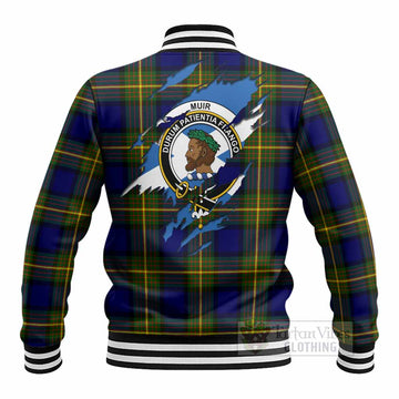 Muir Clan Crest In Me Tartan Baseball Jacket Scotland Flag Style