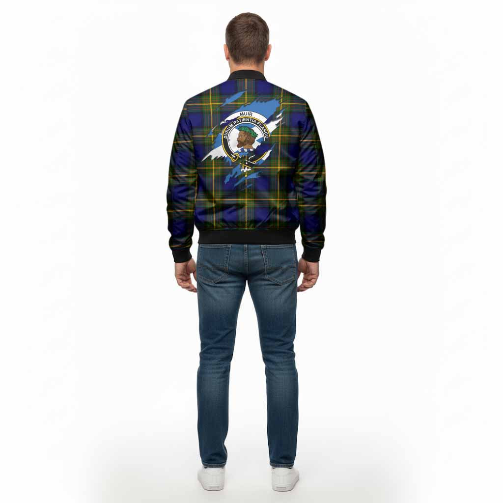 Muir Clan Crest In Me Tartan Bomber Jacket Scotland Flag Style