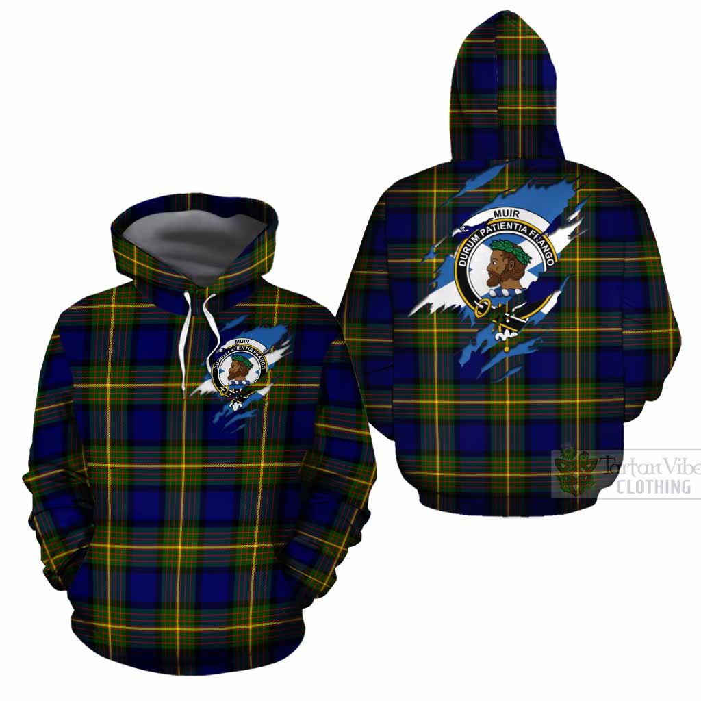 Muir Clan Crest In Me Tartan Cotton Hoodie Scotland Flag Style