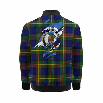 Muir Clan Crest In Me Tartan Kid Bomber Jacket Scotland Flag Style