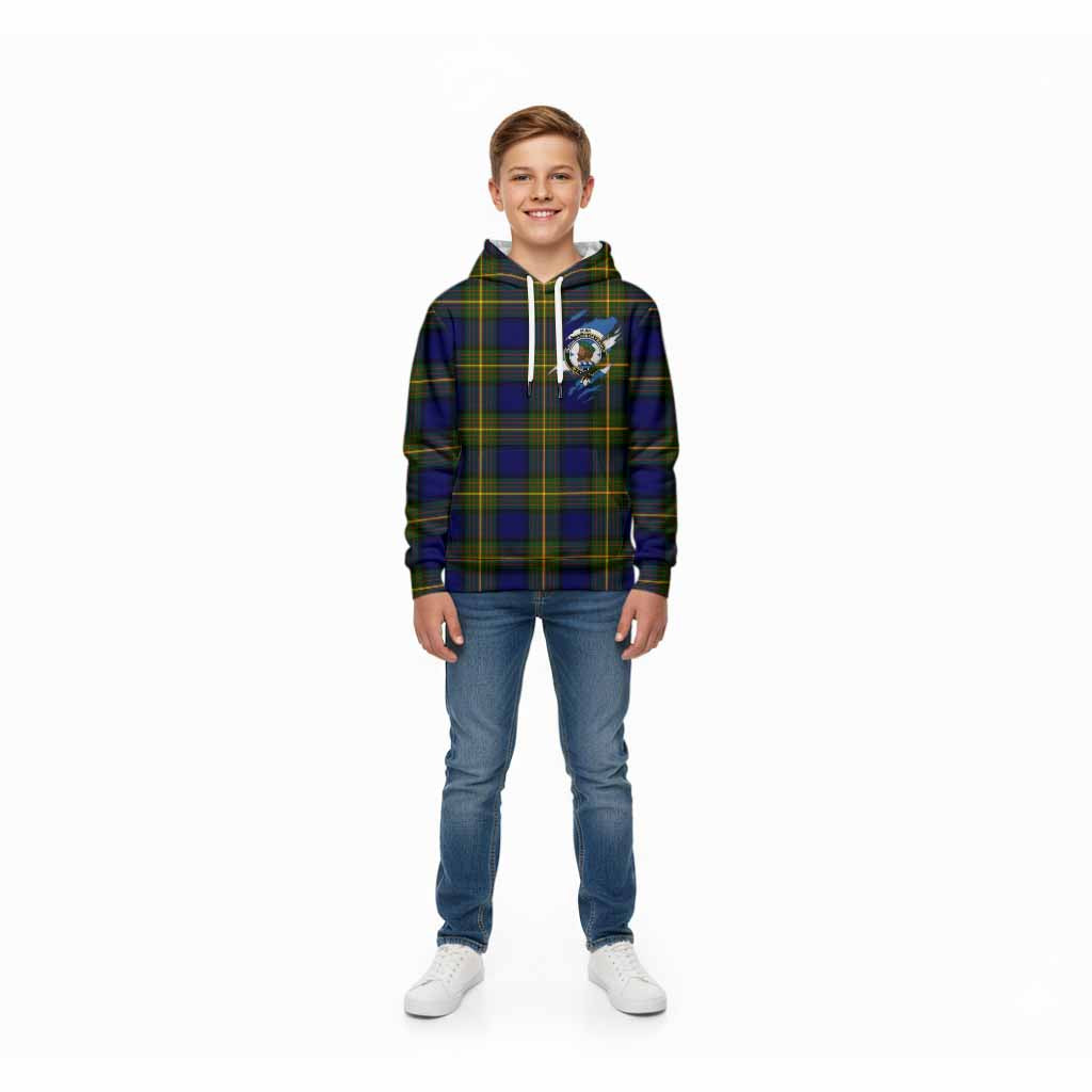 Muir Clan Crest In Me Tartan Kid Hoodie Scotland Flag Style