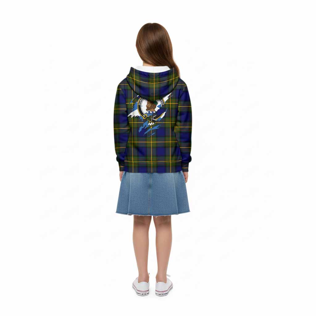 Muir Clan Crest In Me Tartan Kid Hoodie Scotland Flag Style