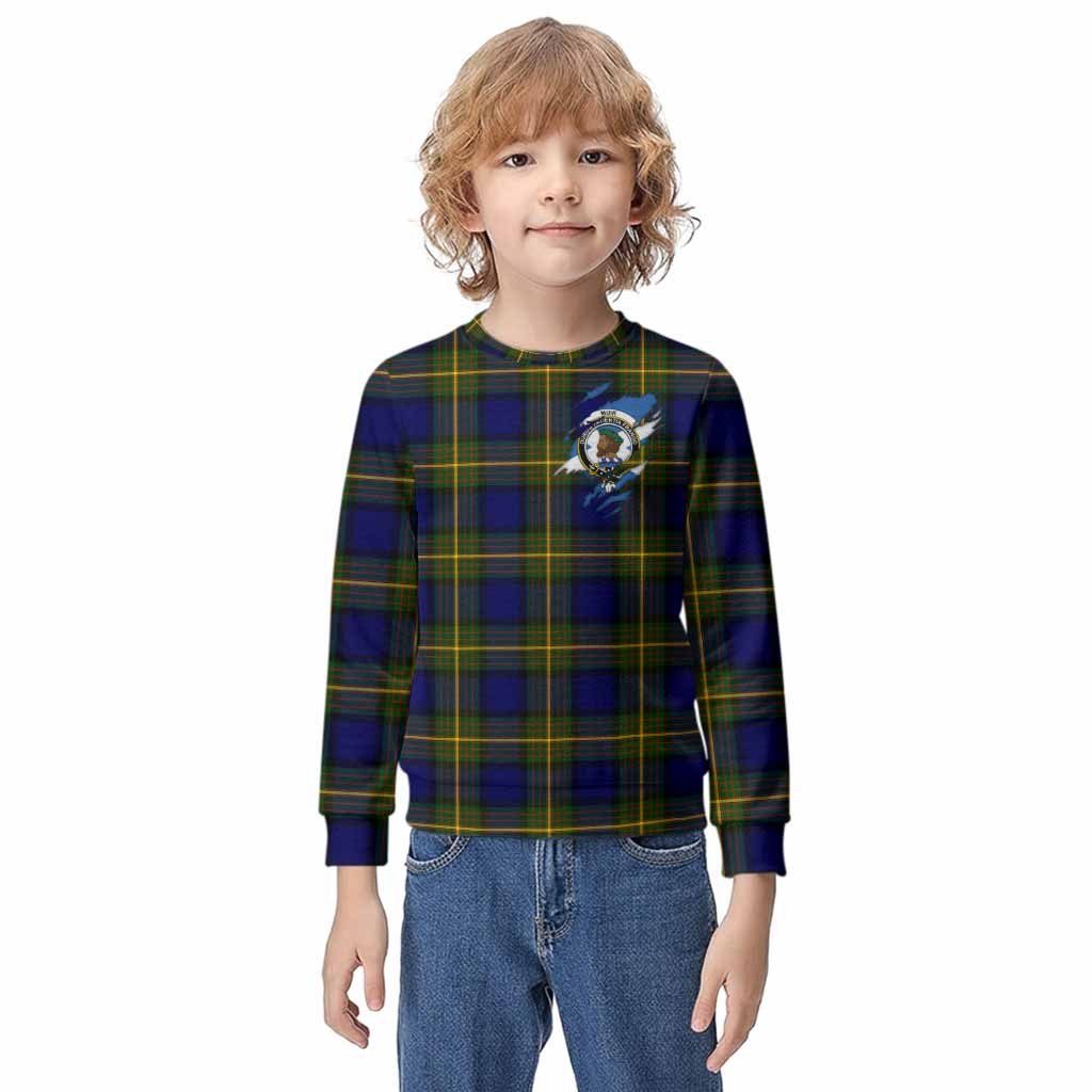 Muir Clan Crest In Me Tartan Kid Knitted Sweatshirt Scotland Flag Style
