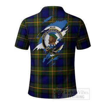 Muir Clan Crest In Me Tartan Polo Shirt Scotland Flag Style