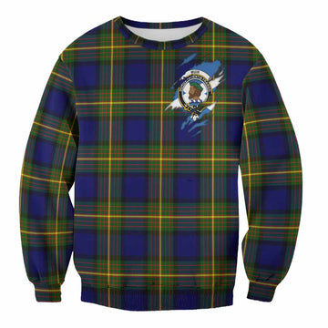 Muir Clan Crest In Me Tartan Sweatshirt Scotland Flag Style