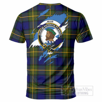 Muir Clan Crest In Me Tartan T-Shirt Scotland Flag Style