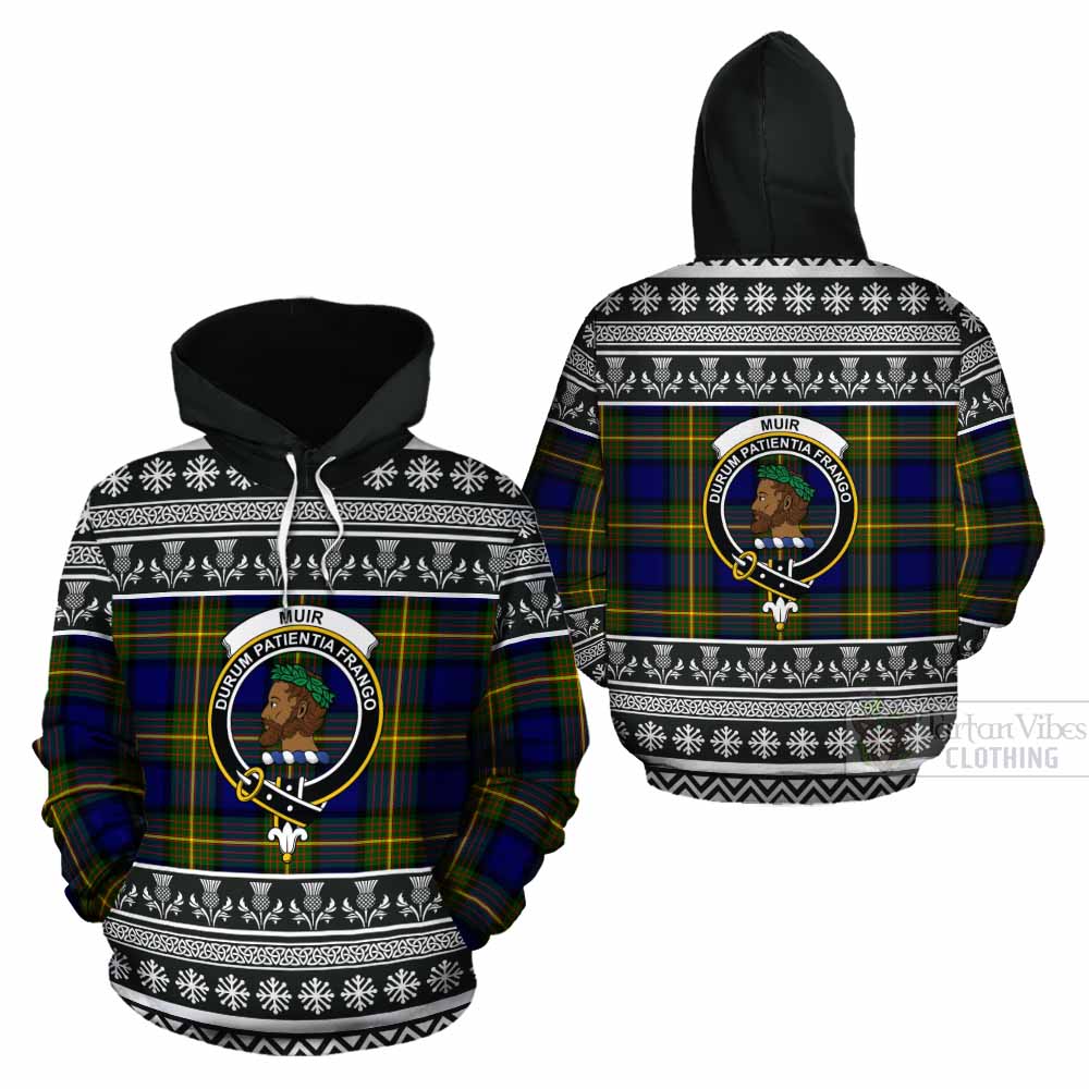 Muir Clan Tartan Christmas Cotton Hoodie with Family Crest - Tartan Vibes Clothing