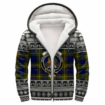 Muir Clan Tartan Christmas Fleece Hoodie with Family Crest