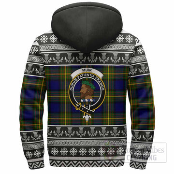 Muir Clan Tartan Christmas Fleece Hoodie with Family Crest