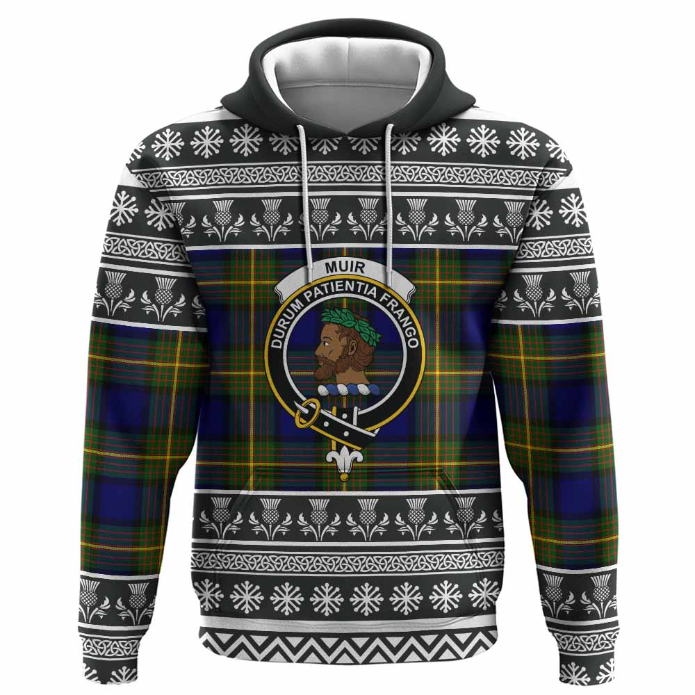 Muir Clan Tartan Christmas Hoodie with Family Crest - Tartan Vibes Clothing