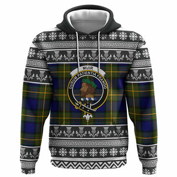 Muir Clan Tartan Christmas Hoodie with Family Crest