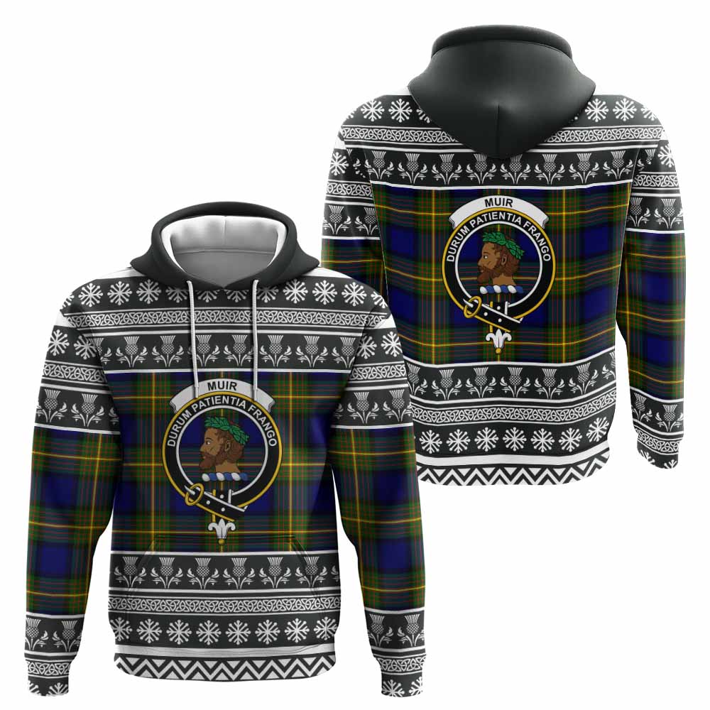 Muir Clan Tartan Christmas Hoodie with Family Crest - Tartan Vibes Clothing