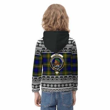 Muir Clan Tartan Christmas Kid Hoodie with Family Crest