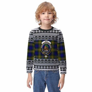 Muir Clan Tartan Christmas Kid Ugly Sweatshirt with Family Crest