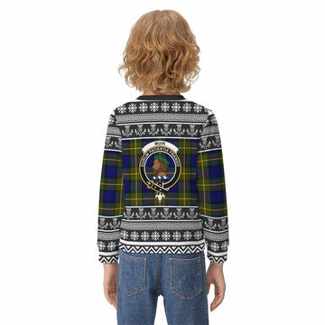Muir Clan Tartan Christmas Kid Ugly Sweatshirt with Family Crest