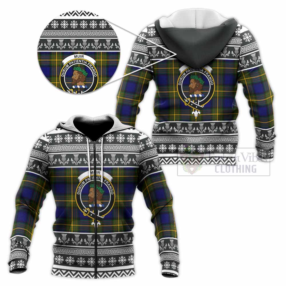 Muir Clan Tartan Christmas Knitted Hoodie with Family Crest - Tartan Vibes Clothing