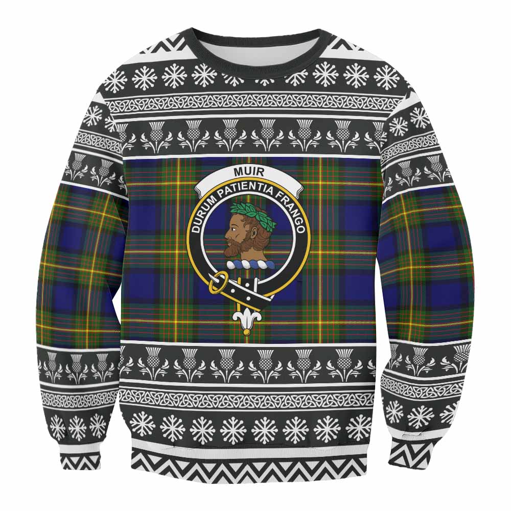 Muir Clan Tartan Christmas Sweatshirt with Family Crest - Tartan Vibes Clothing