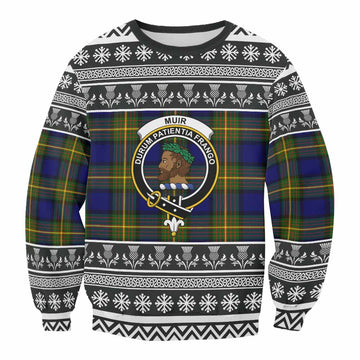 Muir Clan Tartan Christmas Sweatshirt with Family Crest