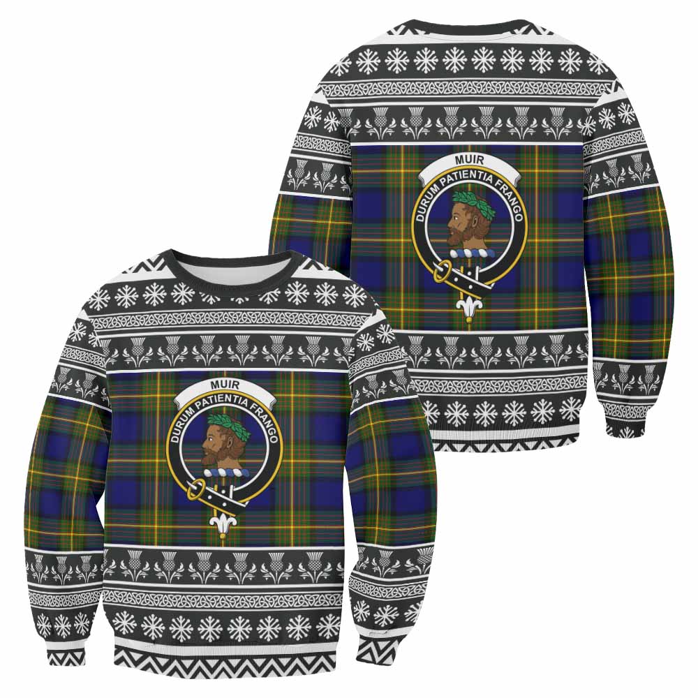 Muir Clan Tartan Christmas Sweatshirt with Family Crest - Tartan Vibes Clothing